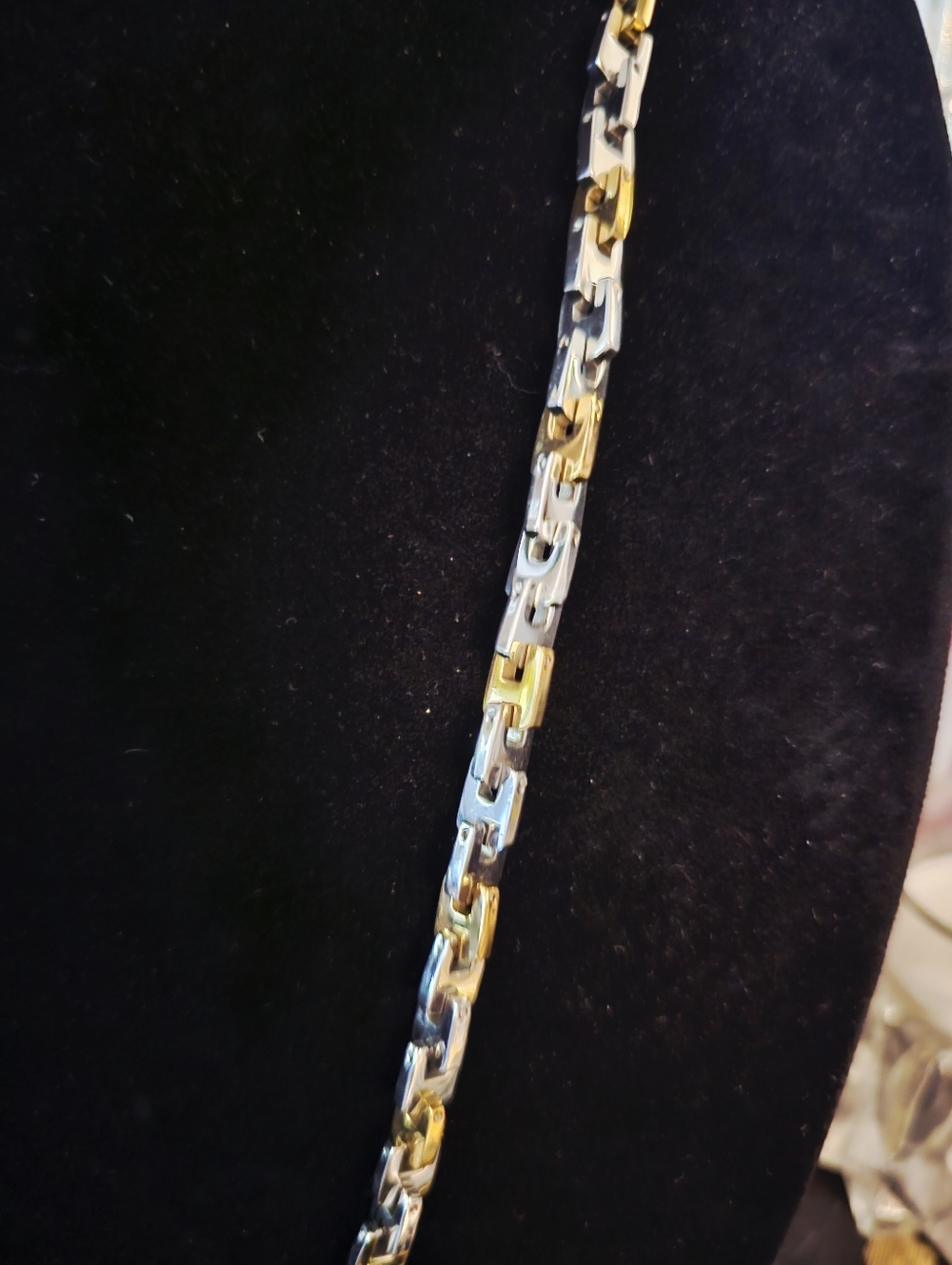 Stainless Steel 2-tone Necklace - Picture 2 of 4
